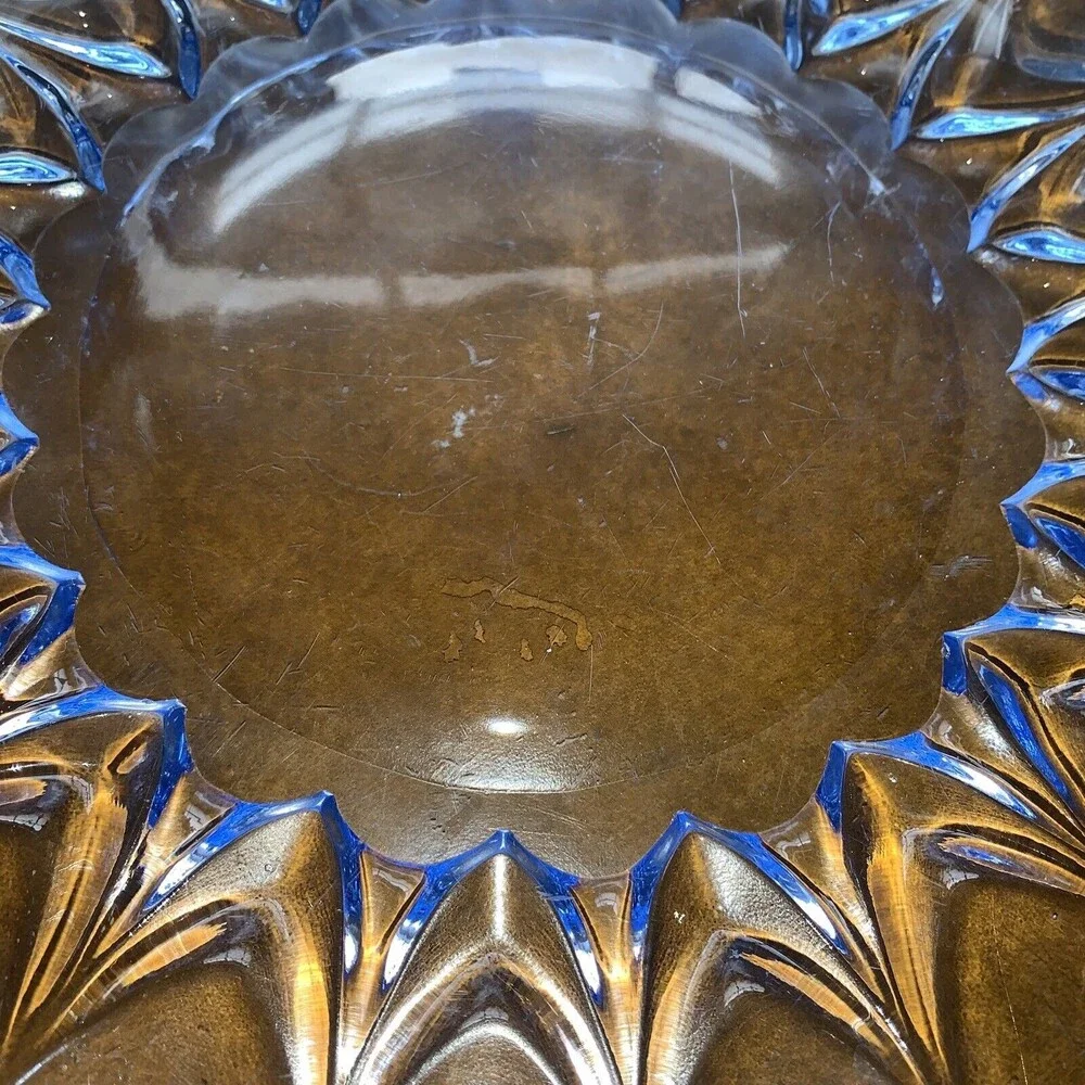 Vintage Martinsville/ Viking Janice Moonlight Blue Handled Platter